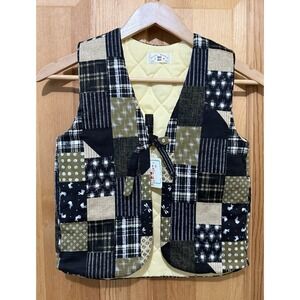 OSAKA MARUJU Chanchanko Hanten 110cm Hanten‎ Vest Japanese Patchwork Pattern NWT